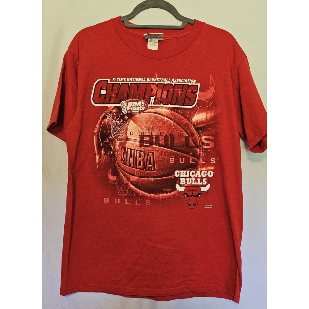 Y2K Rare 1998 NBA Chicago Bulls NBA Finals Red Tshirt